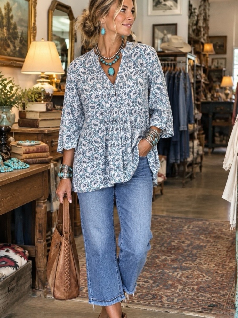 Anthropologie Oliphant pleated Cotton Lightweight Tunic Top